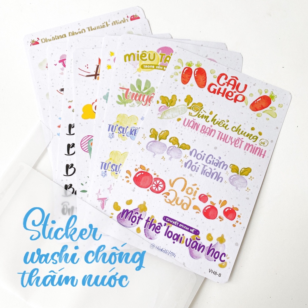 Sticker Tựa Bài Văn Học 8 / Tiêu đề Văn 8 - Sticker Ham Học - Hidari