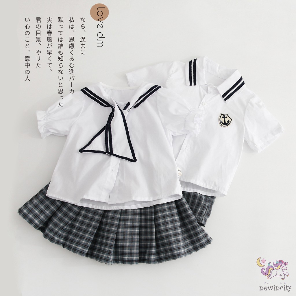 Set Áo Thun Tay Ngắn &amp; Quần Short Giả Váy Cho Bé Trai &amp; Gái