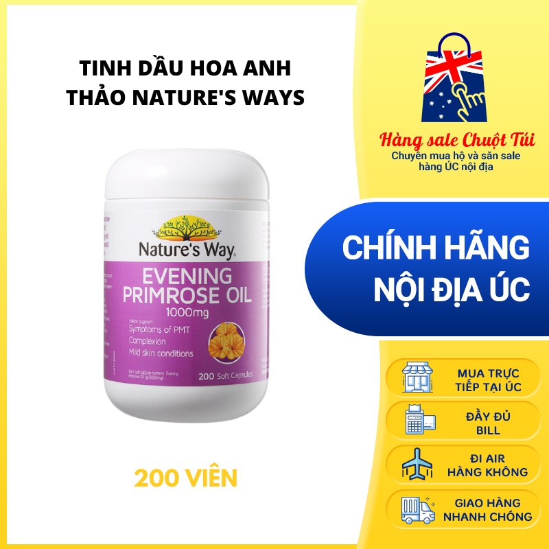 Tinh dầu hoa anh thảo Nature's Ways Úc - Hàng Úc nội địa đủ bill
