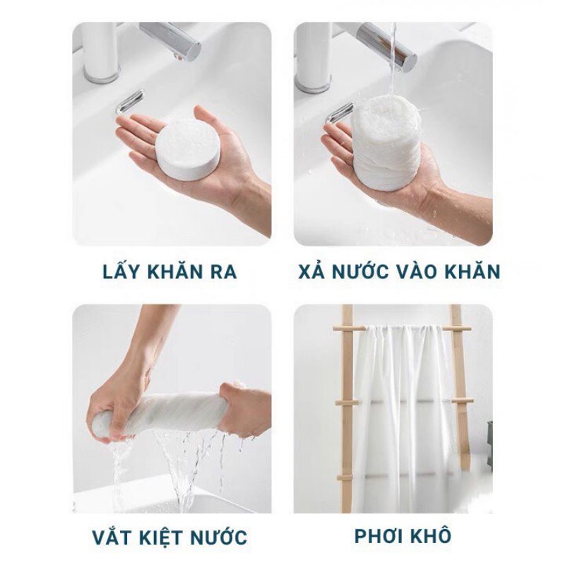 Khăn Tắm Nén - Khăn Tắm Du Lịch Bằng Cotton Tiện Lợi Dùng Một Lần 70*140 cm Tiện Lợi