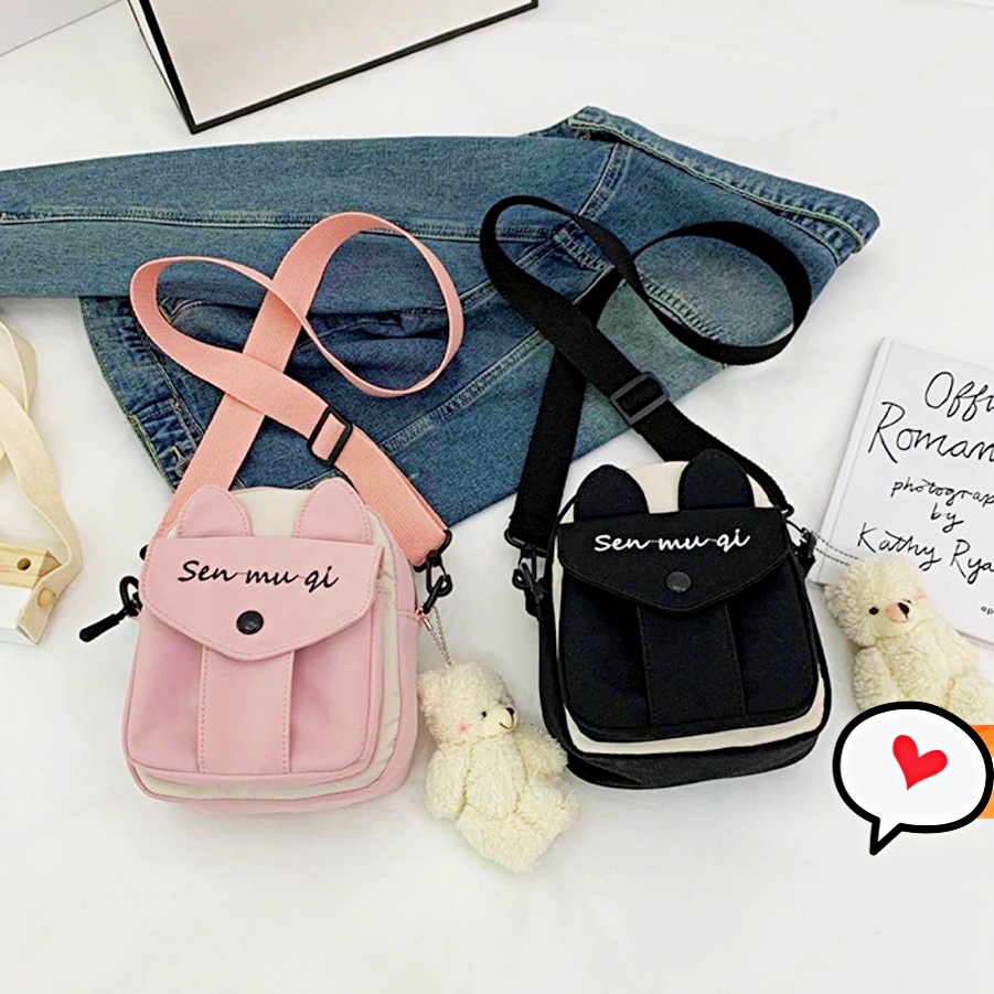 Túi tote đeo chéo mini vải canvas mềm đẹp giá rẻ (không kèm phụ kiện)
