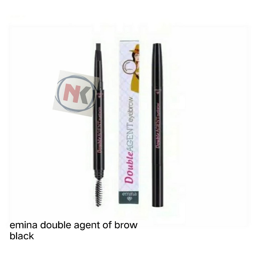 (hàng Mới Về) Bút Kẻ Lông Mày Emina Hai Đầu Màu Đen