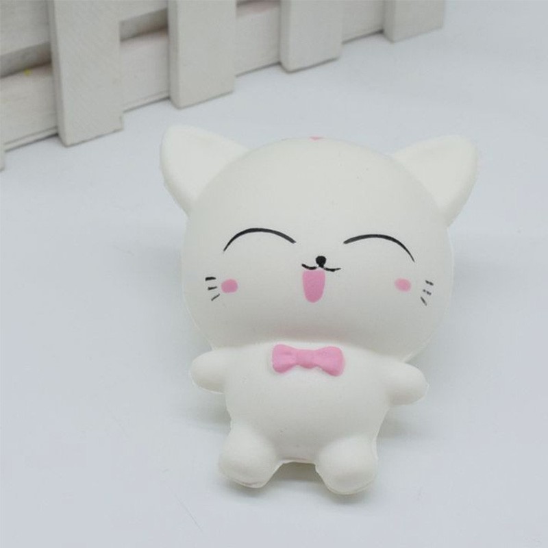 Jumbo White/Pink Doll DIY Decor Mochi Cute Red Bow Knot Animal Squeeze Toys |shopsquishydep