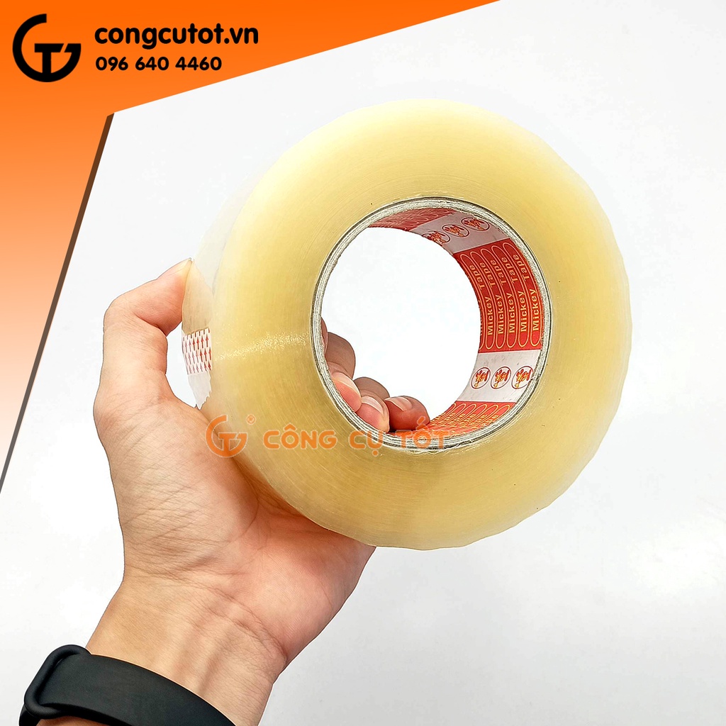 Băng dính trong khổ 45mm 0.5kg lõi giấy dày 3.5mm