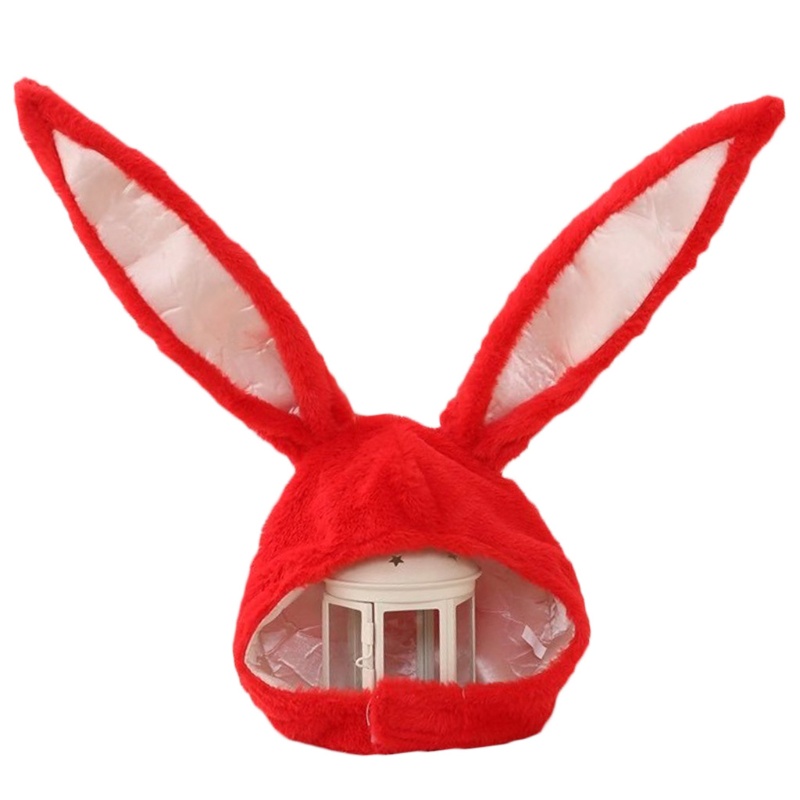 Mũ tai thỏ chất liệu lông nhung mềm mại giữ ấm làm đạo cụ chụp ảnh dễ thương cho nam và nữ