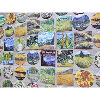 Bộ 45 sticker tranh sơn dầu