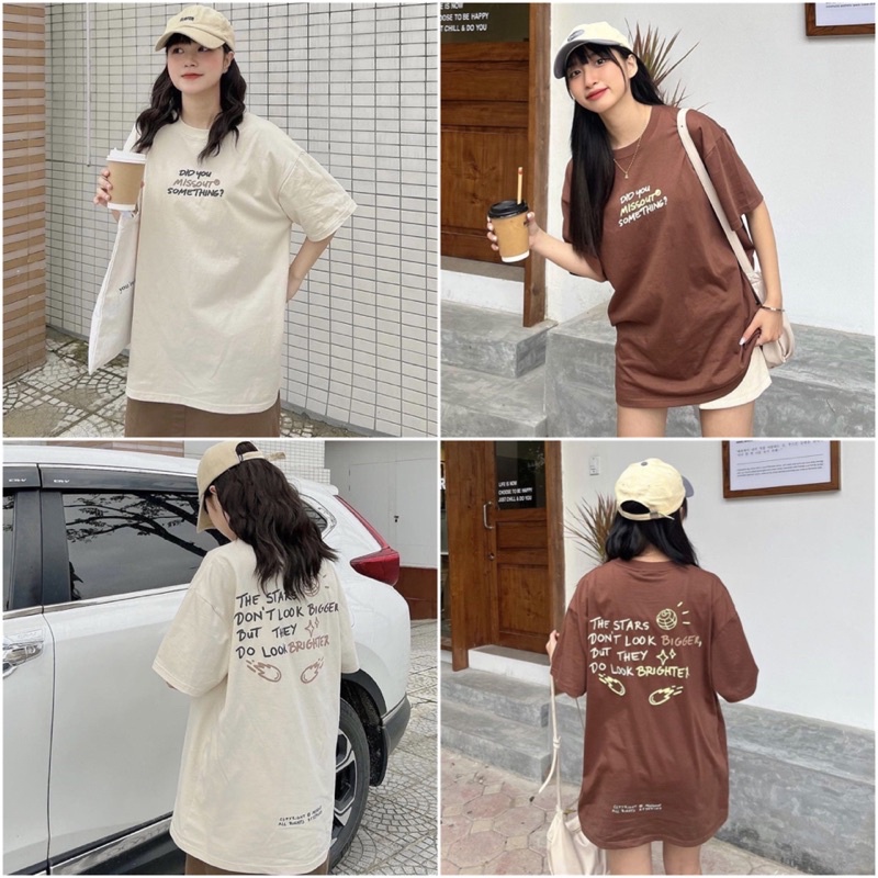 Áo Thun Tay Lỡ Unisex SOME THING màu KEM 🧸 /Nam nữ unisex/ Áo phông cổ tròn form rộng Jaystoree ❤️