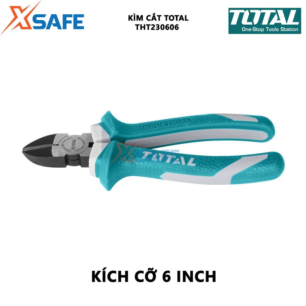 Kìm cắt dây điện TOTAL THT230606 Kìm tuốt dây điện Kích cỡ 6&quot;/160mm thép CR-V, tay cầm cách điện, bọc cao su chống trơn