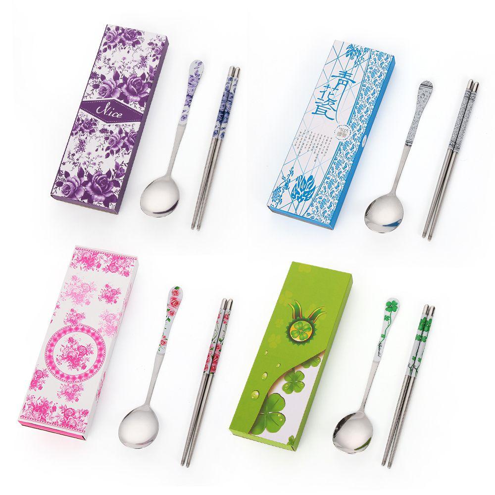 Bộ 2 Món Muỗng Đũa Họa Tiết Hoạt Hình Kiểu Hàn Quốc