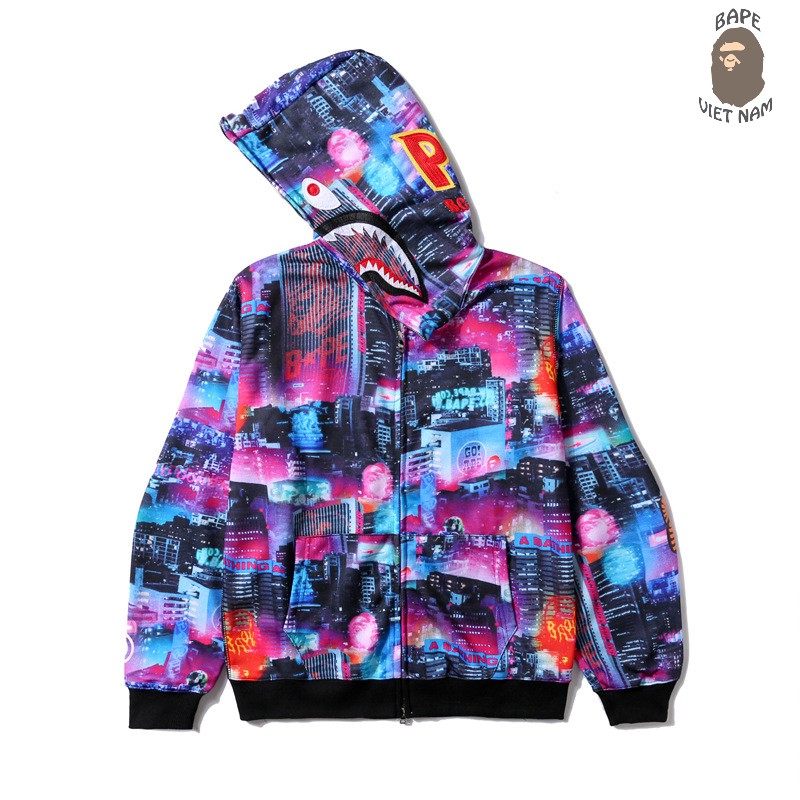 [ODER] Jacket Bape Shark Color City fullzip , Áo khoác Hoodie Bape Cá Ngáo | BigBuy360 - bigbuy360.vn