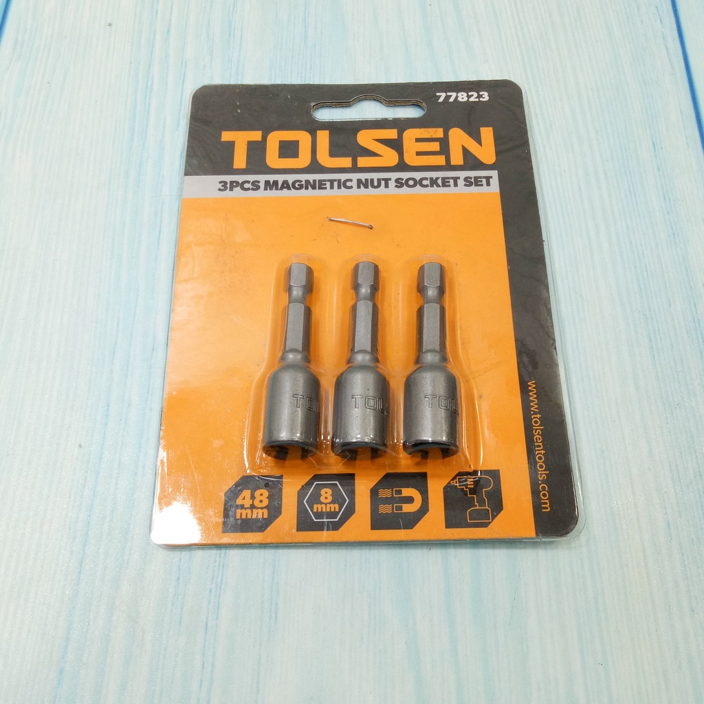Bộ 3 vít bắn tôn bắt ốc có từ Tolsen kích thước 8mm, 10mm, 12mm