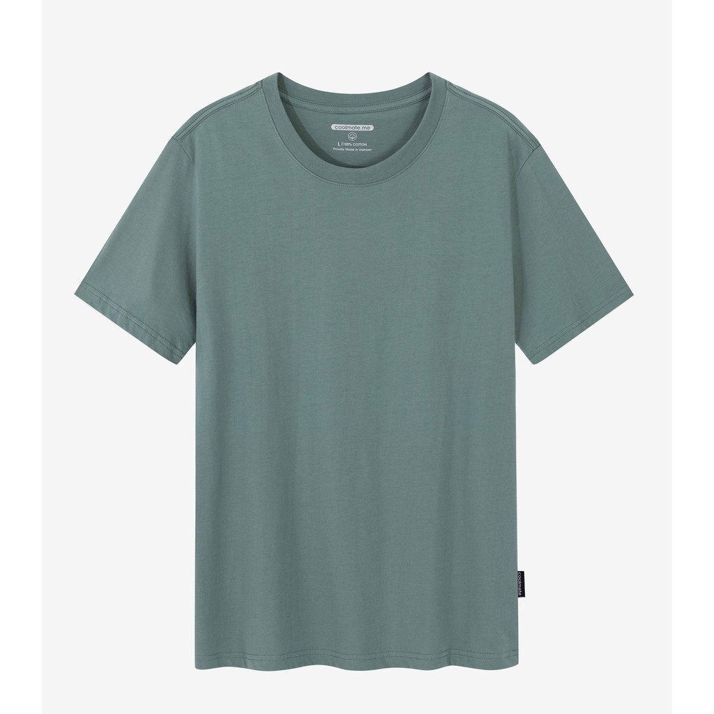 Áo thun nam 100% Cotton Essential Tee màu XANH BẠC HÀ thương hiệu Coolmate