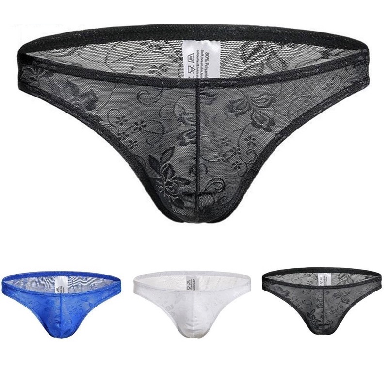 Quần lót nam tam giác ren trắng size L-XL