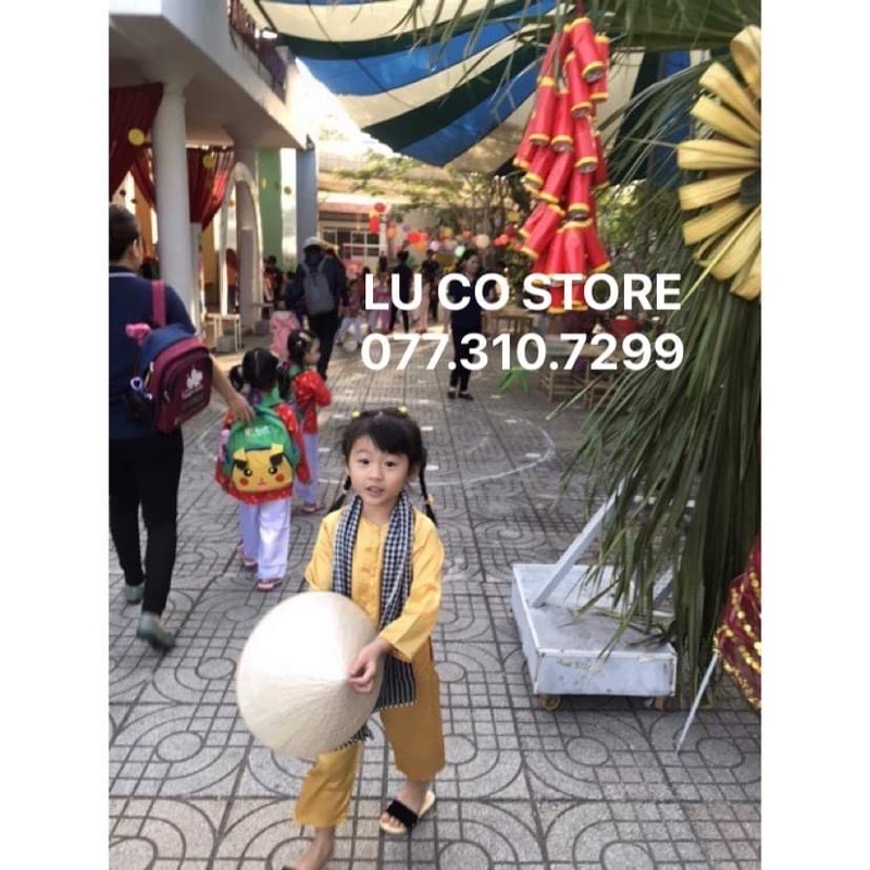 Bộ quần áo bà ba cho bé trai bé gái  chất lụa siêu mát