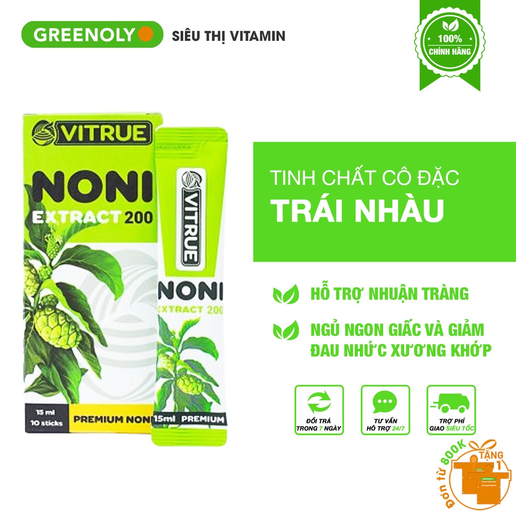 Tinh chất trái nhàu cô đặc nhuận tràng, hỗ trợ ổn định huyết áp và hạn chế đau nhức xương khớp - Hộp 10ml x 10 gói