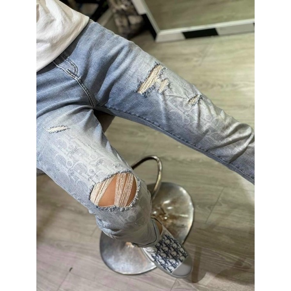 Quần Dior Rách Cao Cấp 1:1, Quần Jean Cao Cấp dành cho Nam