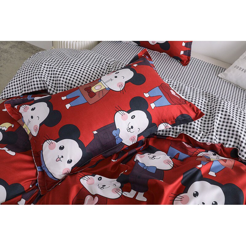 Bộ Chăn Ga Cotton POLY ĐÁM CƯỚI CHUỘTchăn, ga, cotton, ga nệm, chăn ga, cotton poly, chăn nệm, chăn ga gối, bedding️