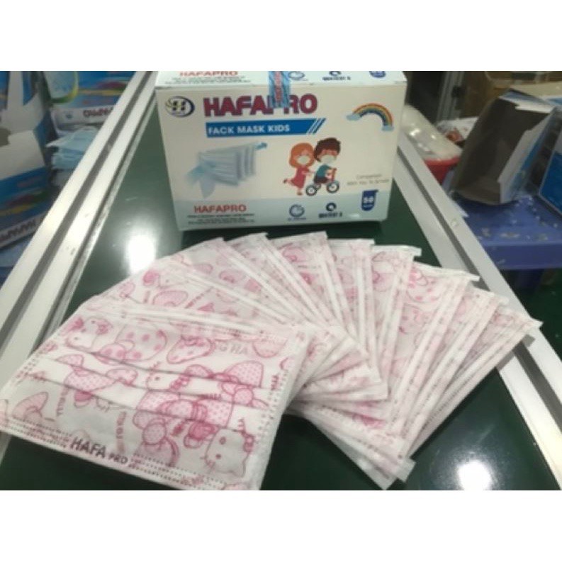 Khẩu trang 4 lớp kháng khuẩn cho bé trai và bé gái hộp 50 chiếc Thời trang trẻ em THAOBEKIDS