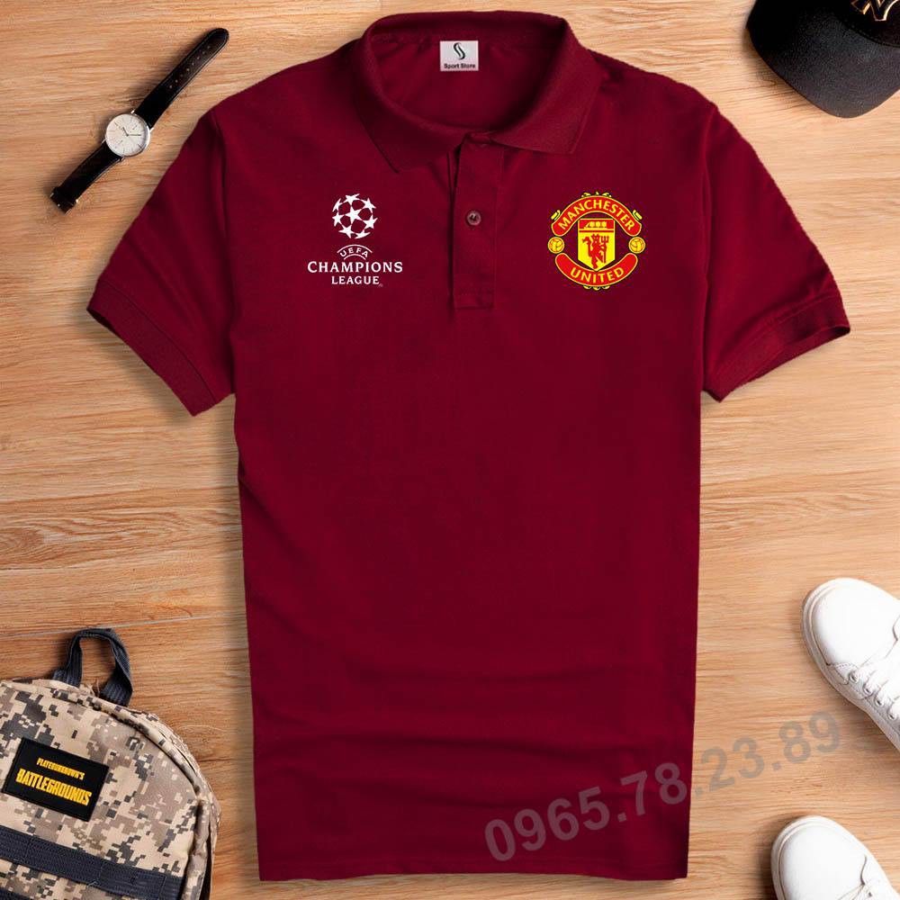 Áo Thun Polo cổ bẻ ngắn tay MU - C1 Manchester United Nam Nữ Cao Cấp, cotton mát ko bông xù, trẻ trung sang trọng GUCATI | BigBuy360 - bigbuy360.vn