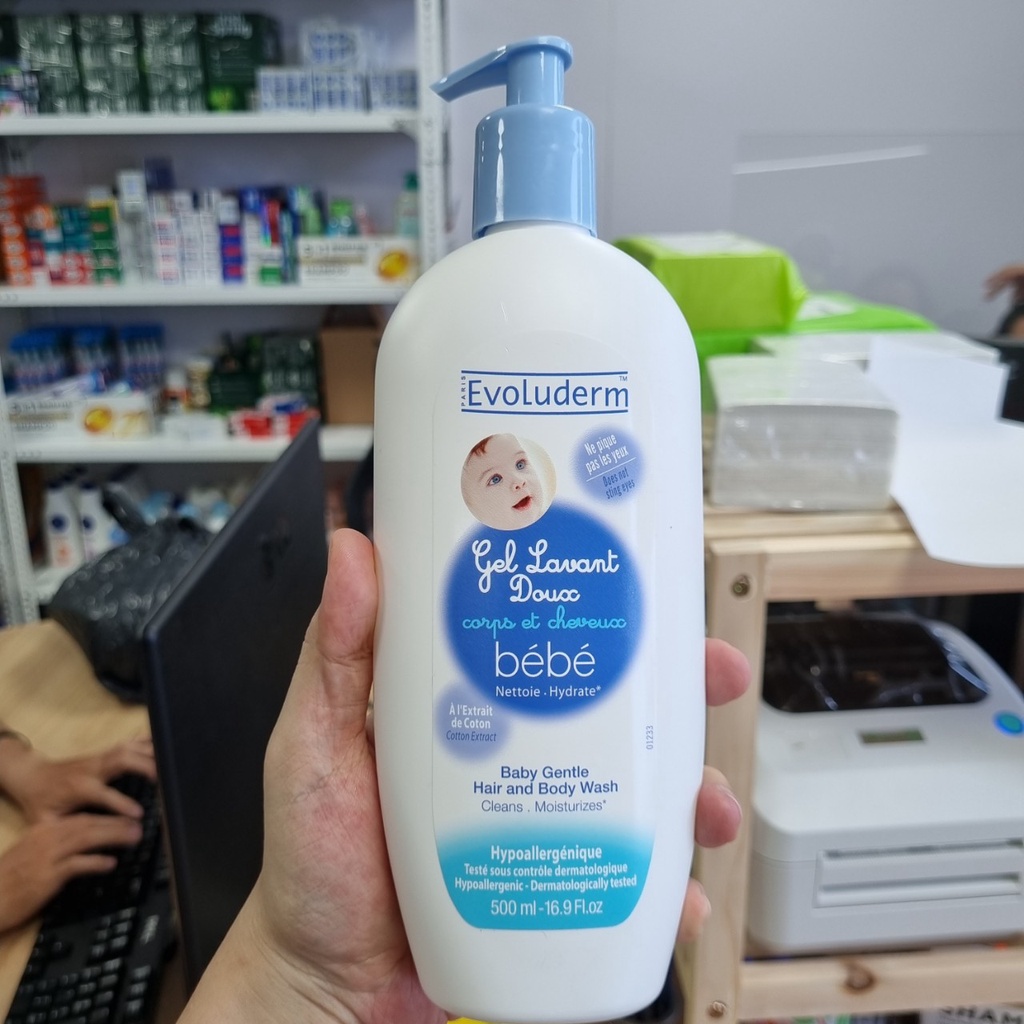 Pháp - Sữa tắm bé EVOLUDERM Bebe Baby Gentle Hair And Body Wash 500ml |  Shopee Việt Nam