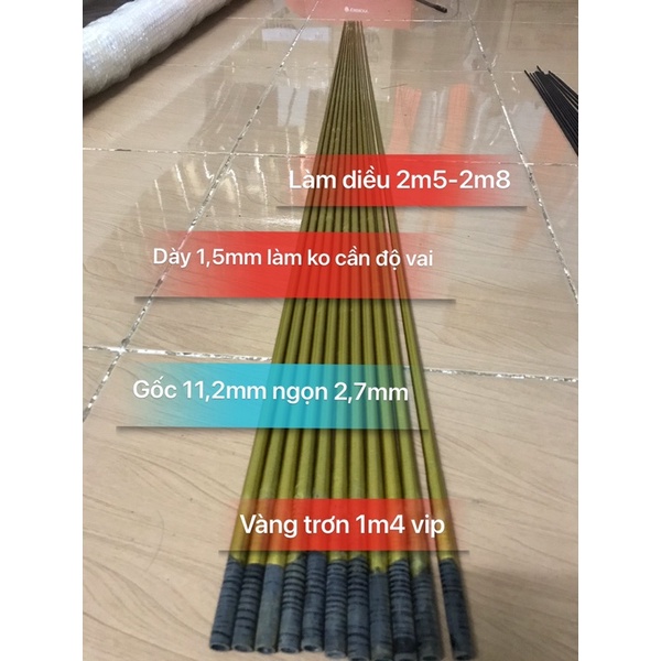 Nan cacbon vàng làm diều 1m1 - 1m25 - 1m4 - 1m55-1m8