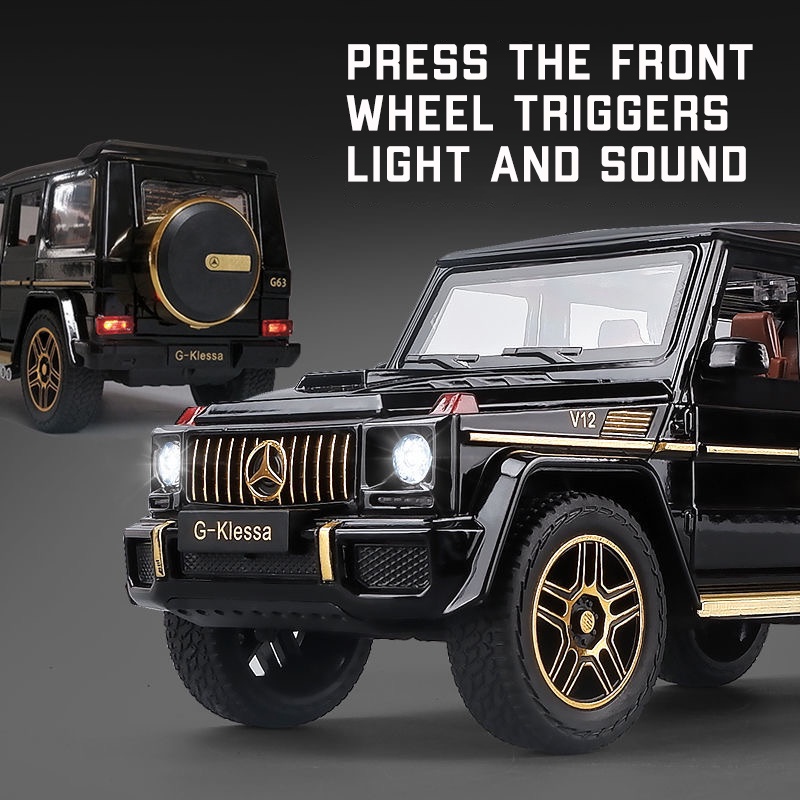 Mô Hình Xe Hơi Mercedes Benz G63 Bằng Hợp Kim Tỉ Lệ 1: 24 Có Đèn Và Âm Thanh Độc Đáo