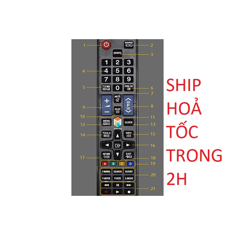 Điều Khiển TV Samsung Đa Năng RM-D1078+ - Dùng cho các dòng TV LCD/LED Samsung(Đen) . Tặng kèm pin