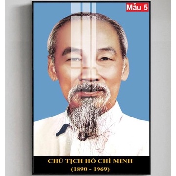 10 mẫu Tranh in Bác Hồ siêu nét thành phẩm sẵn treo luôn 50x75cm tranh tráng gương in UV đẹp
