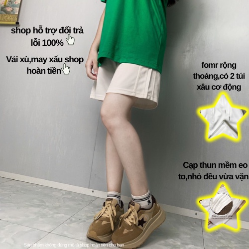 Quần short nam nữ thể thao lưng thun WIND, Quần đùi ống rộng mặc nhà, quần đùi đôi
