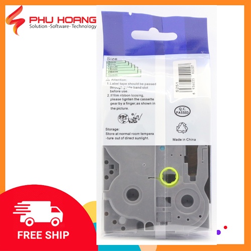 Băng nhãn Brother Nhãn in Hze-S251 , 24mm*8m, chữ đen nền trắng, Black on White, siêu dính