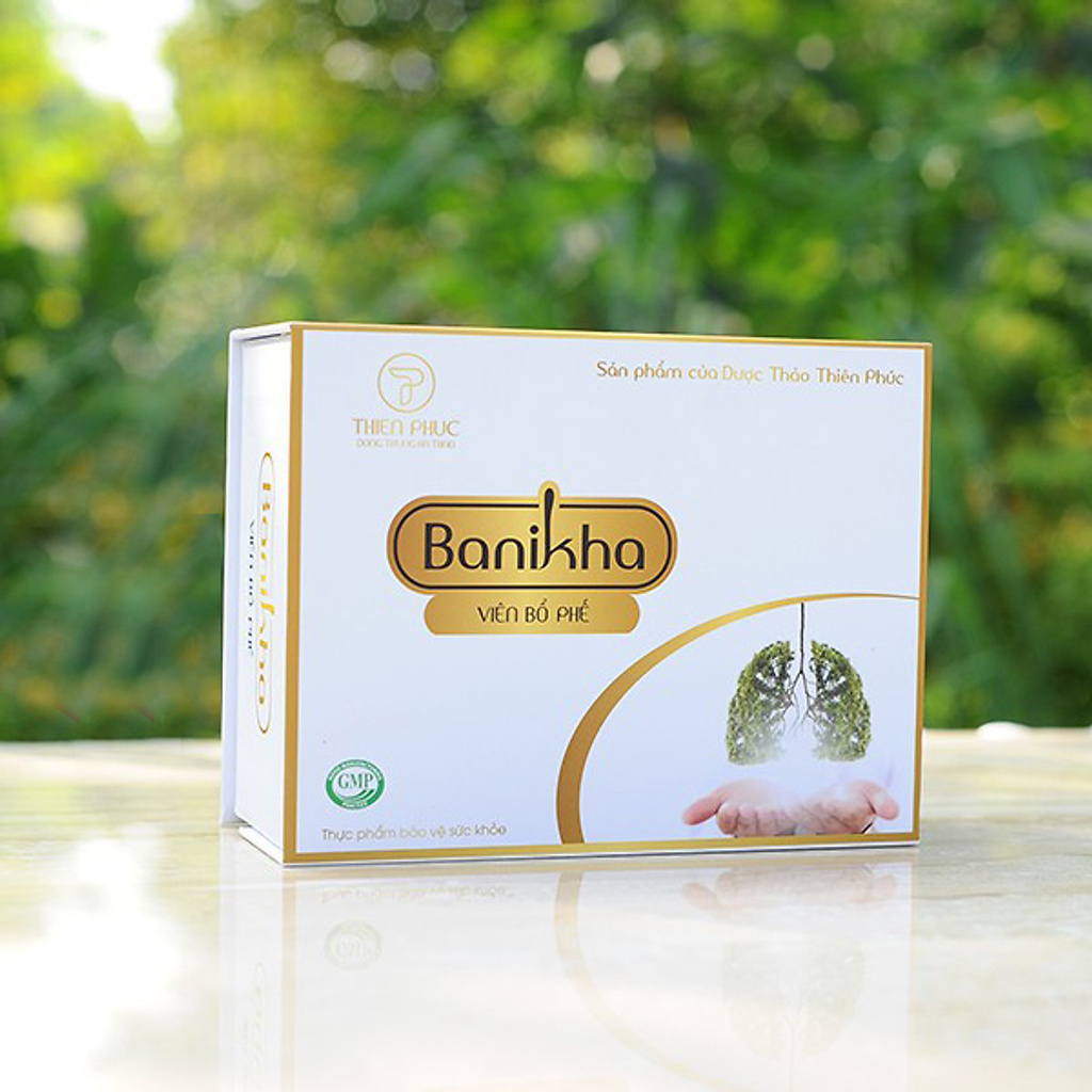 Viên bổ phế Banikha Thiên Phúc giúp bổ phổi giảm ho khan ho có đờm giảm đau rát họng Hộp 60 Viên