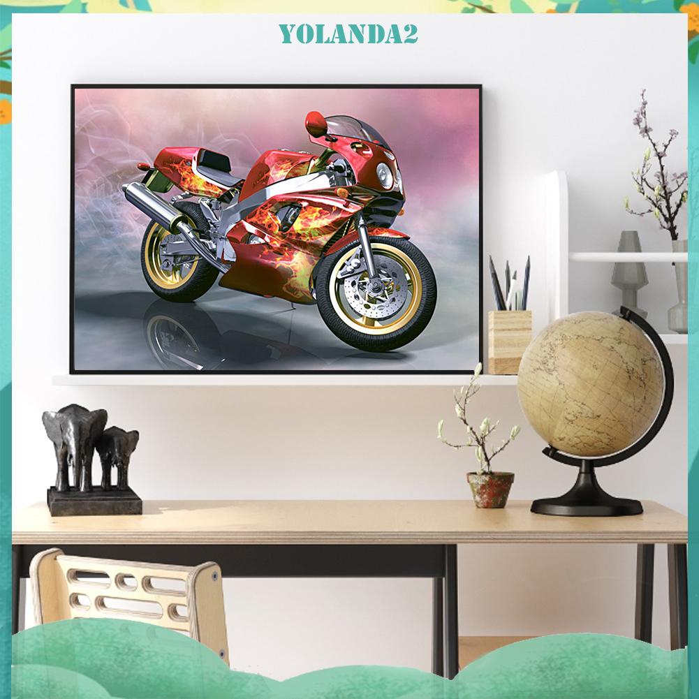 Toàn Bộ Bộ Tranh Thêu Chữ Thập Hình Xe Mô Tô 11ct