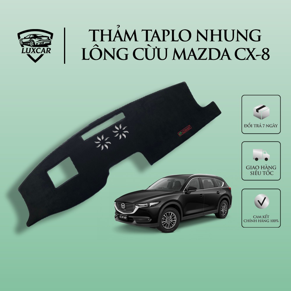 Thảm Taplo Nhung Lông Cừu LUXCAR Xe MAZDA CX8 - Đế cao su chống trượt