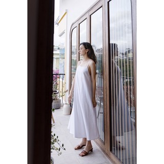 SHU SHI - Váy 2 Dây Linen Cột Dây Dáng Rộng ( Ảnh chính chủ của shop )