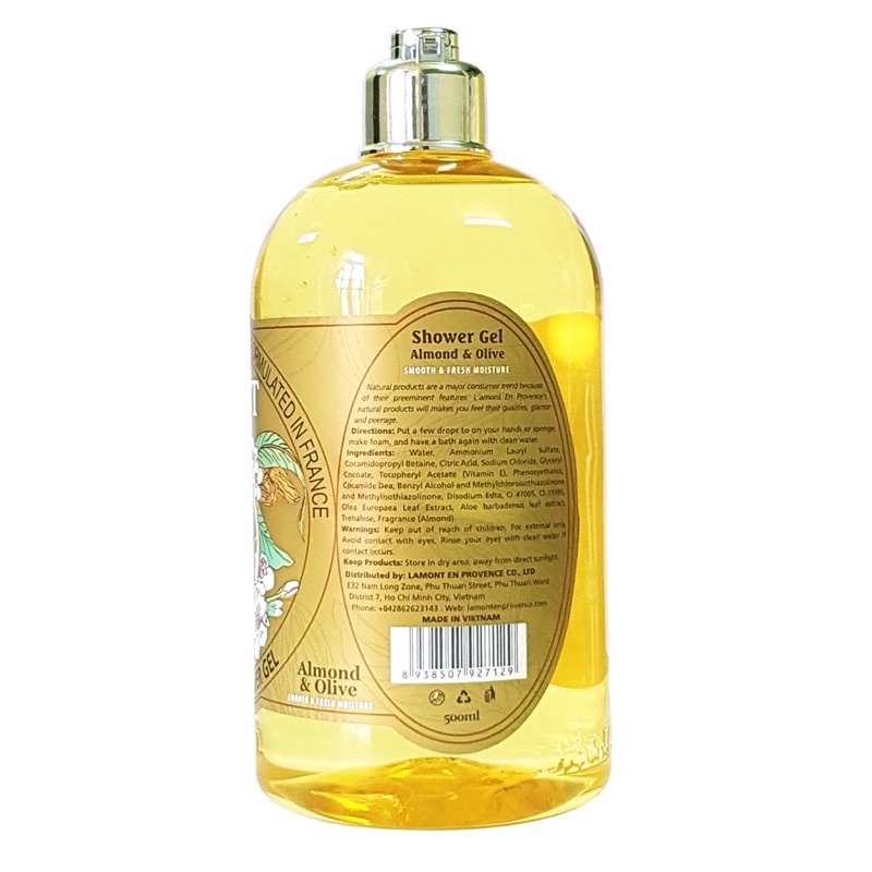 Sữa Tắm L'amont En Provence Almond & Olive Shower Gel Chai 500ml