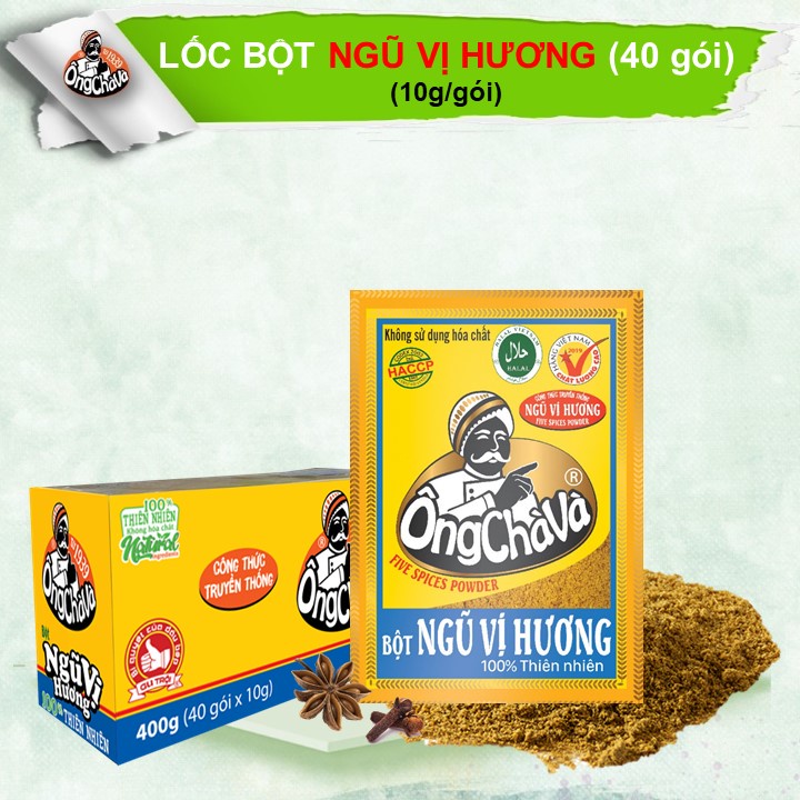 Lốc bột NGŨ VỊ HƯƠNG Ông Chà Và 10g (40 gói/lốc) - Nguyên lốc