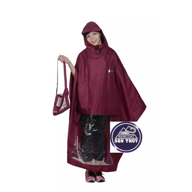 Áo mưa choàng cánh dơi Sơn Thủy, áo mưa vải dù 2 lớp cỡ đại K7 siêu to, áo mưa 1 đầu dày dặn kèm túi đựng có quai