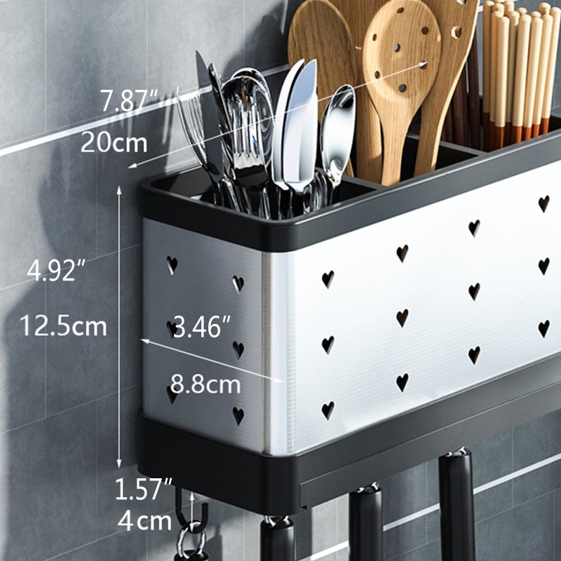 Giá Đỡ Hong Khô Chén Dĩa Bằng Bạc Có Móc Treo Cho Nhà Bếp