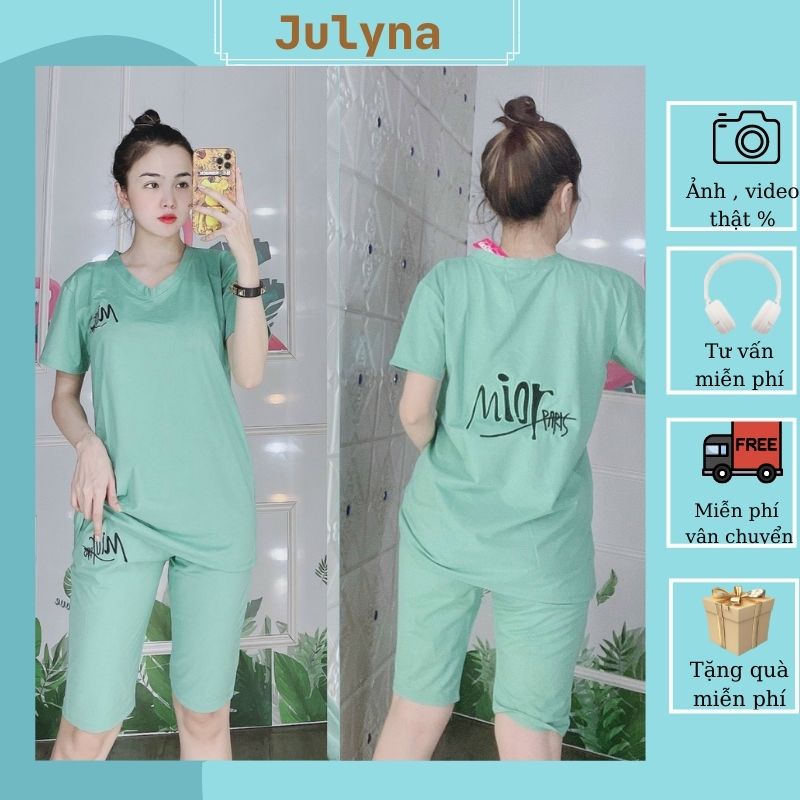 Đồ Bộ Nữ Set Bộ Lửng Thun Thêu Đồ Bộ Mặc Nhà Đẹp JULYNA QL09 LỬNG MIOR