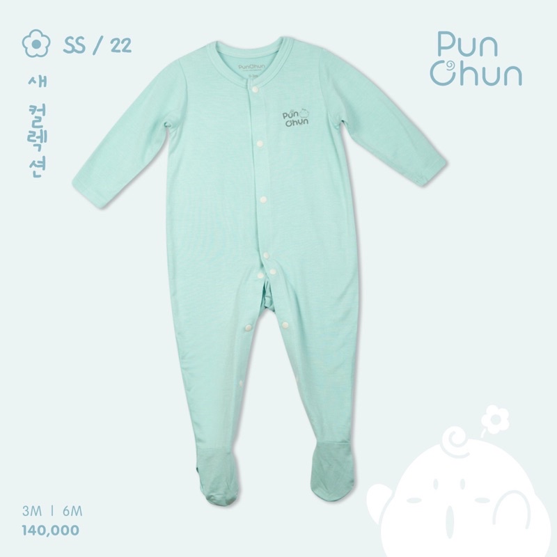 Bộ body cho bé sơ sinh Punchun liền tất nhiều màu SS2022D01