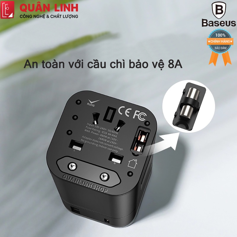 Bộ sạc nhanh du lịch đa năng Baseus Removable 2 in 1 Universal Travel Adapter PPS Quick Charger