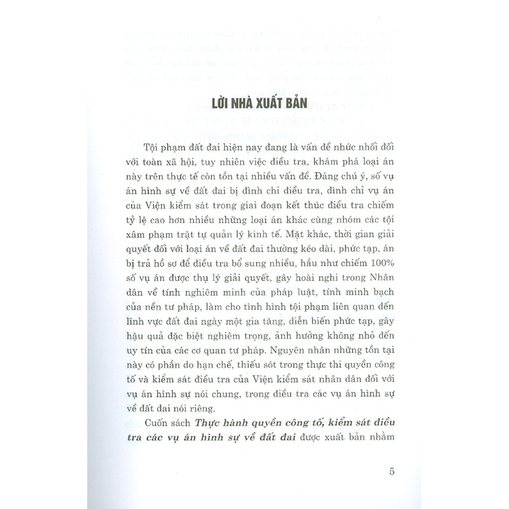 Sách - Thực Hành Quyền Công Tố, Kiểm Sát Điều Tra Các Vụ Án Hình Sự Về Đất Đai (Sách Chuyên Khảo) | BigBuy360 - bigbuy360.vn