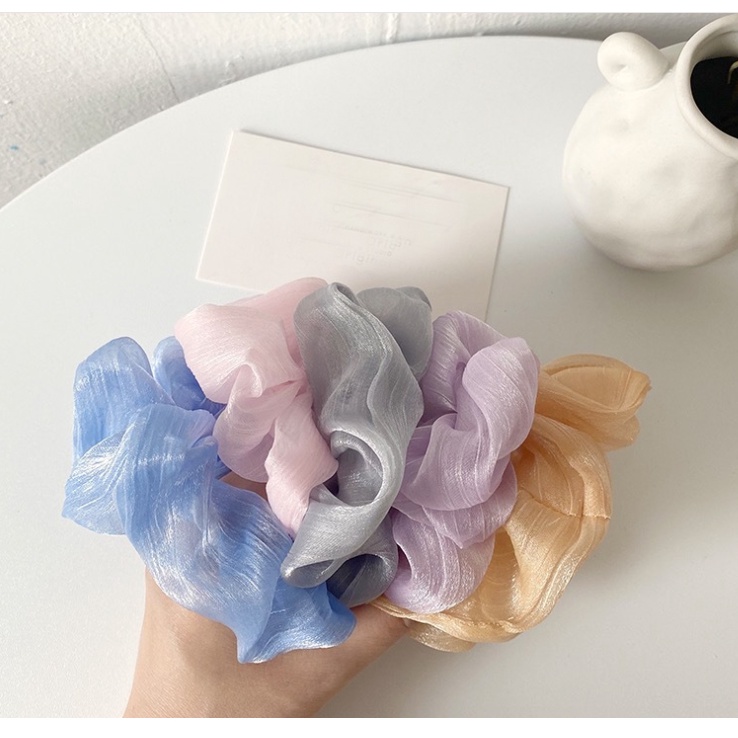 Dây buộc tóc - Scrunchies voan lốc xoáy dễ thương HD65