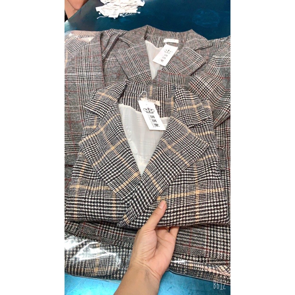áo blazer dạ kẻ blazer loại 1 freeship50k | BigBuy360 - bigbuy360.vn