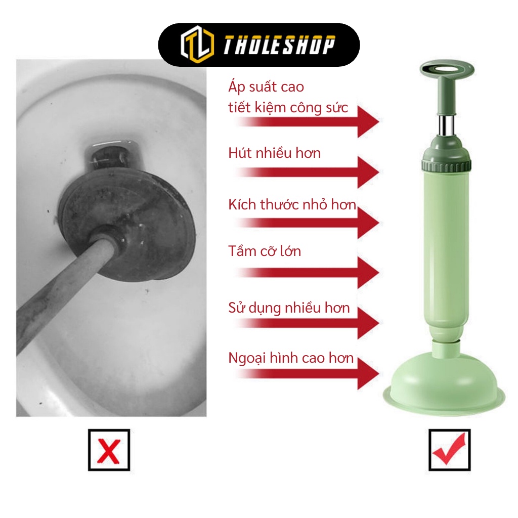 Dụng Cụ Thông Tắc Bồn Cầu - Bơm Thụt Thông Tắc Bồn Rửa Mặt - Cây Vệ Sinh Cống Áp Lực Cao 1045