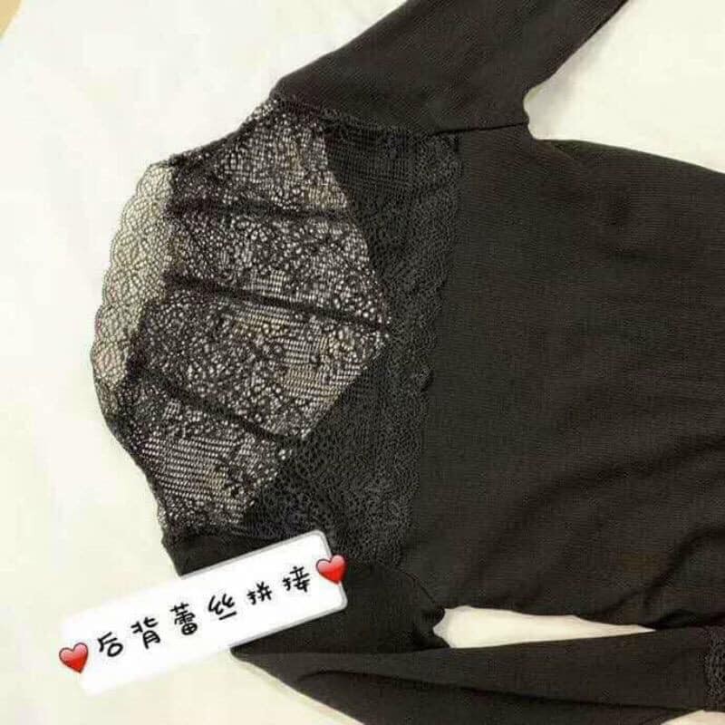 ÁO GIỮ NHIỆT PHỐI REN CỔ CAO SIÊU SANG CHẢNH MÃ 7055
