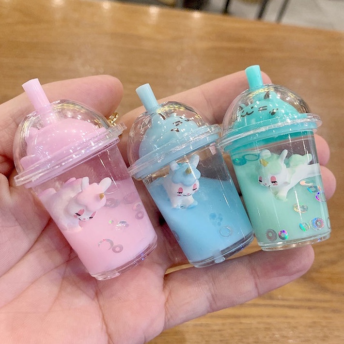 Móc Chìa Khóa Hình Ly Trà Sữa Hoạt Hình Sáng Tạo Nhiều Màu Sắc