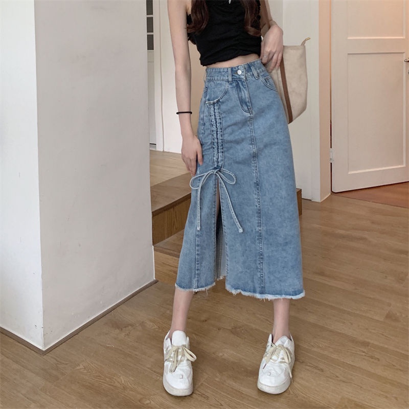 Chân Váy Denim Lưng Cao Plus Size