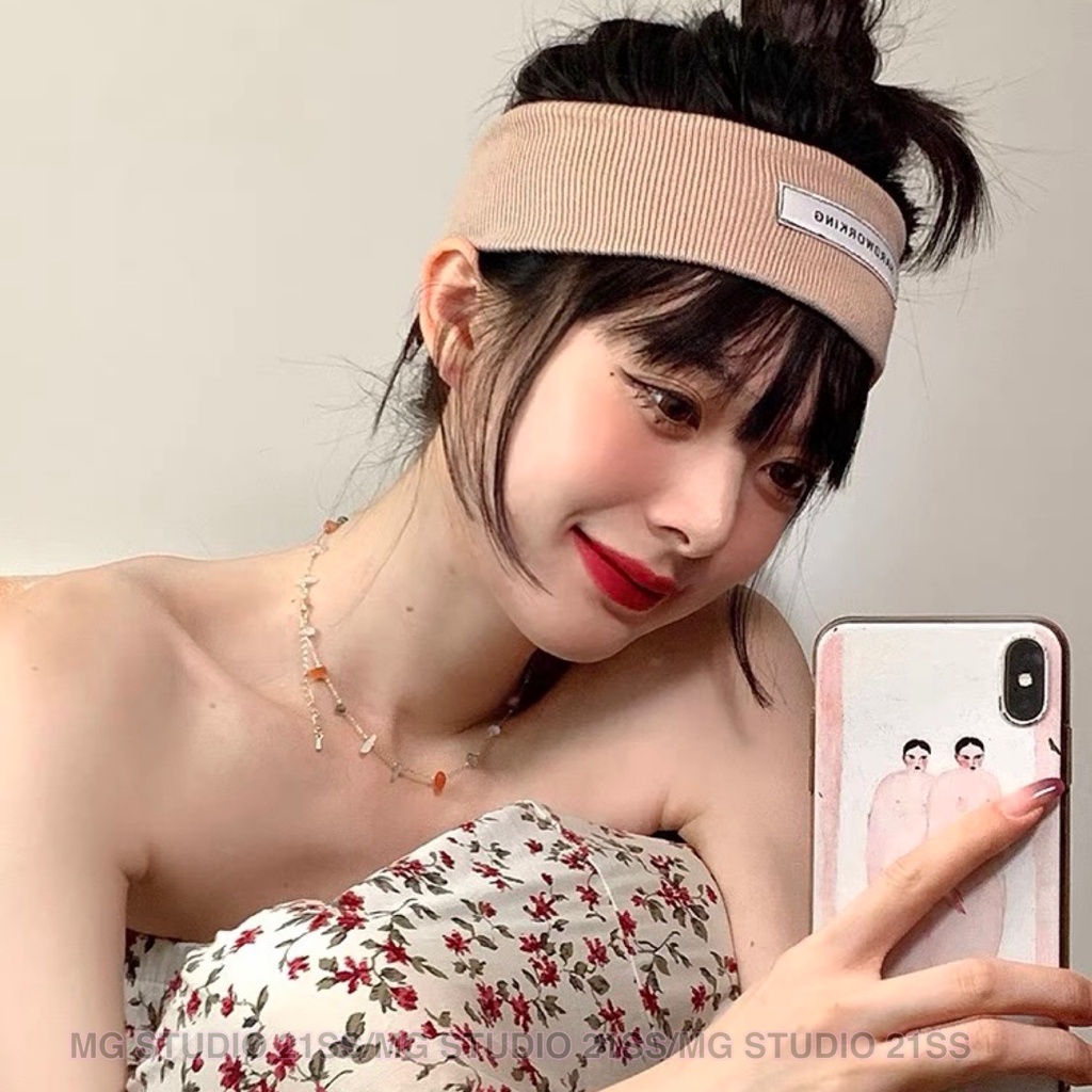 Băng Đô MG Studio Thêu Chữ HARDWORKING Đơn Giản Thời Trang