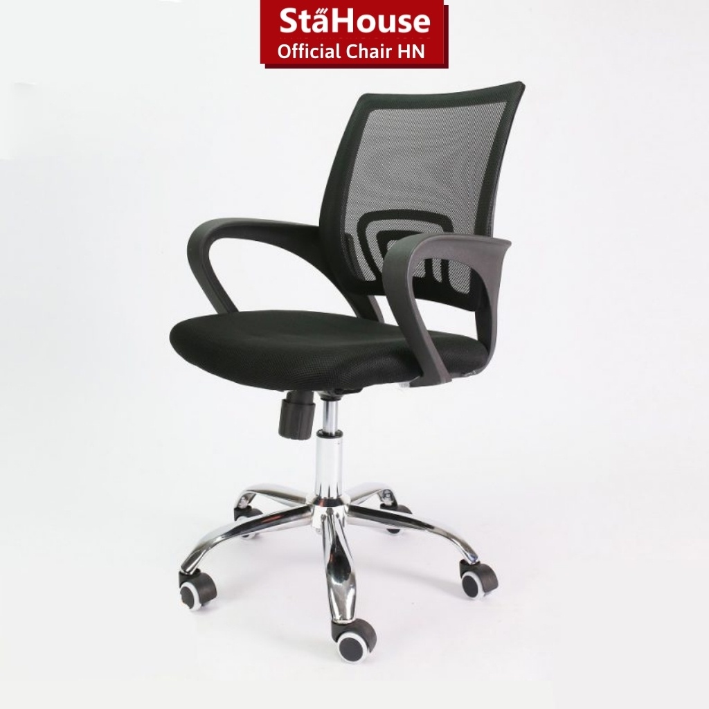 Ghế xoay văn phòng GVP405 khung chắc chắn đệm êm ôm lưng có núm chỉnh ngả lưng Stahouse Official Chair HN